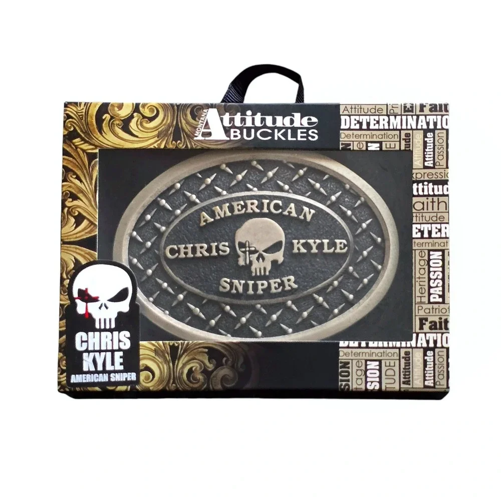 Montana Silversmiths Chris Kyle American Sniper Belt Buckle Retail $50‎ - NEW!